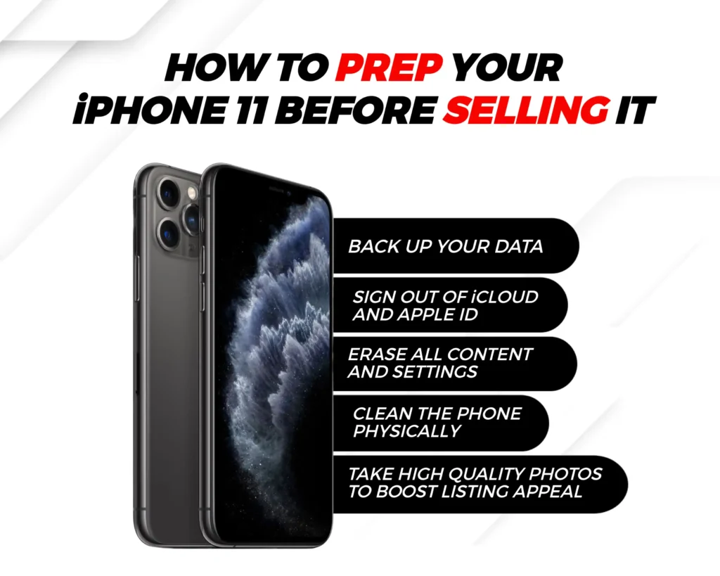 Prepare iPhone 11 for sale